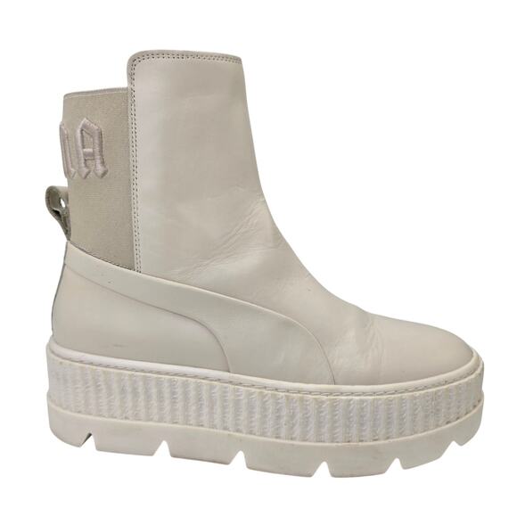 Puma x Fenty By Rhianna Leather Platform Sneakers Boots Vanilla Ice Women's 7 - Picture 1 of 9